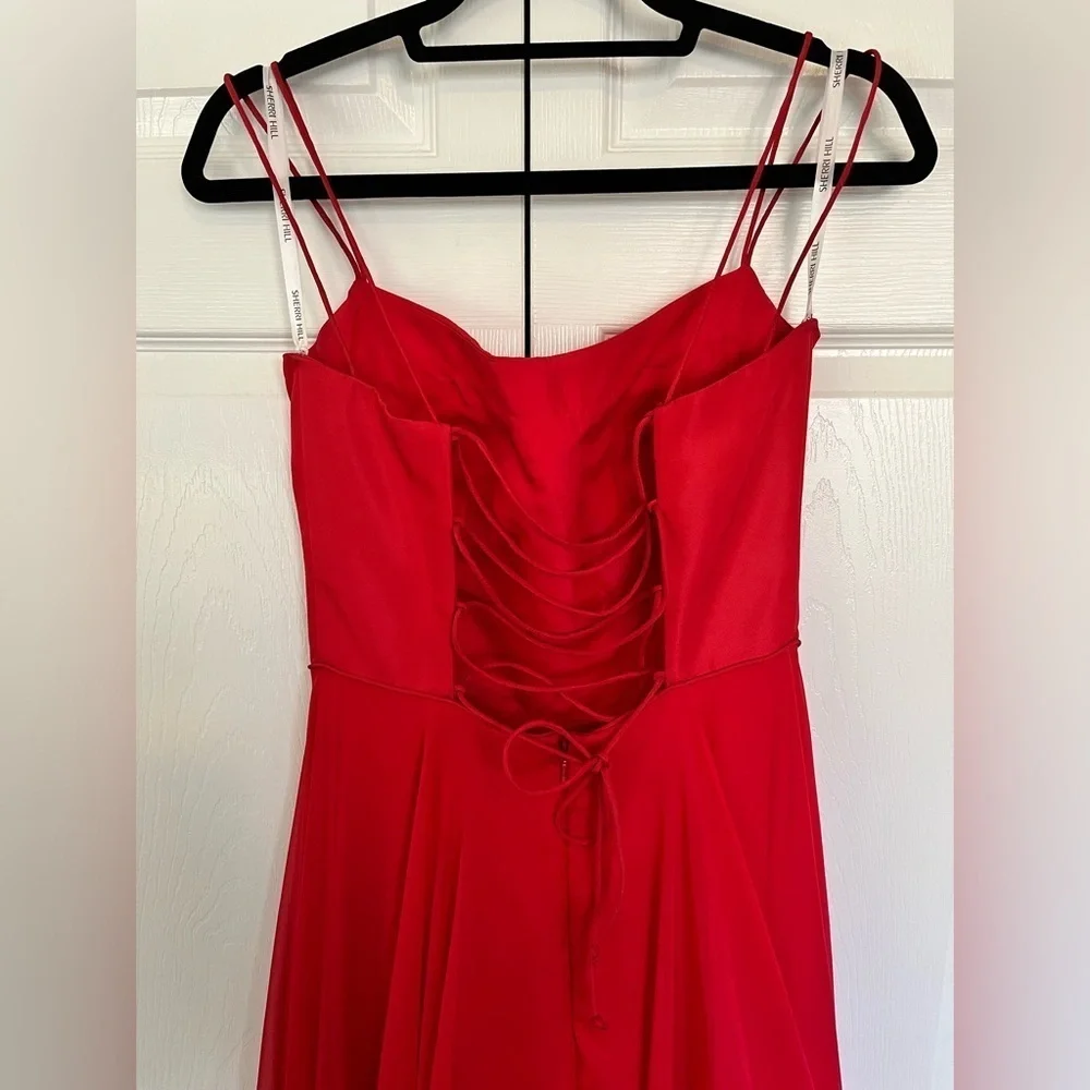 Red Sherri Hill Corset Ballgown Size 6_5